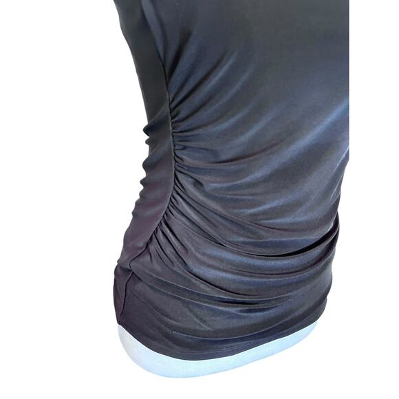 WHITE HOUSE BLACK MARKET BLACK ASYMMETRICAL ONE SHOULDER SLEEVELESS LACE SIZE XS - Picture 6 of 14